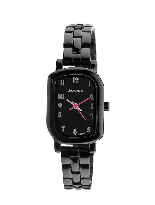 sonata black dial analog watch for women - 87001nm01 - 13773125 - Very Small Image - 1