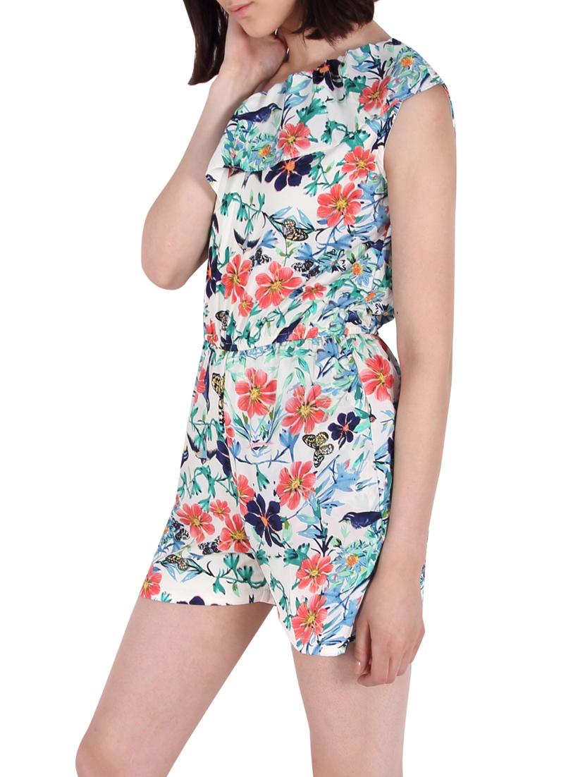 white printed crepe jumpsuit - 13773678 - Zoom Image - 3