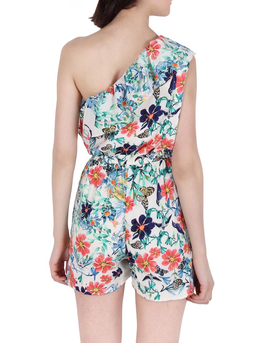 white printed crepe jumpsuit - 13773678 - Zoom Image - 4