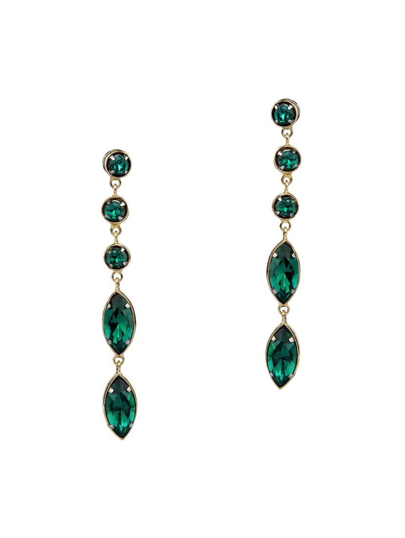 jade & jewels green gold plated drop earring - 13773954 - Zoom Image - 1