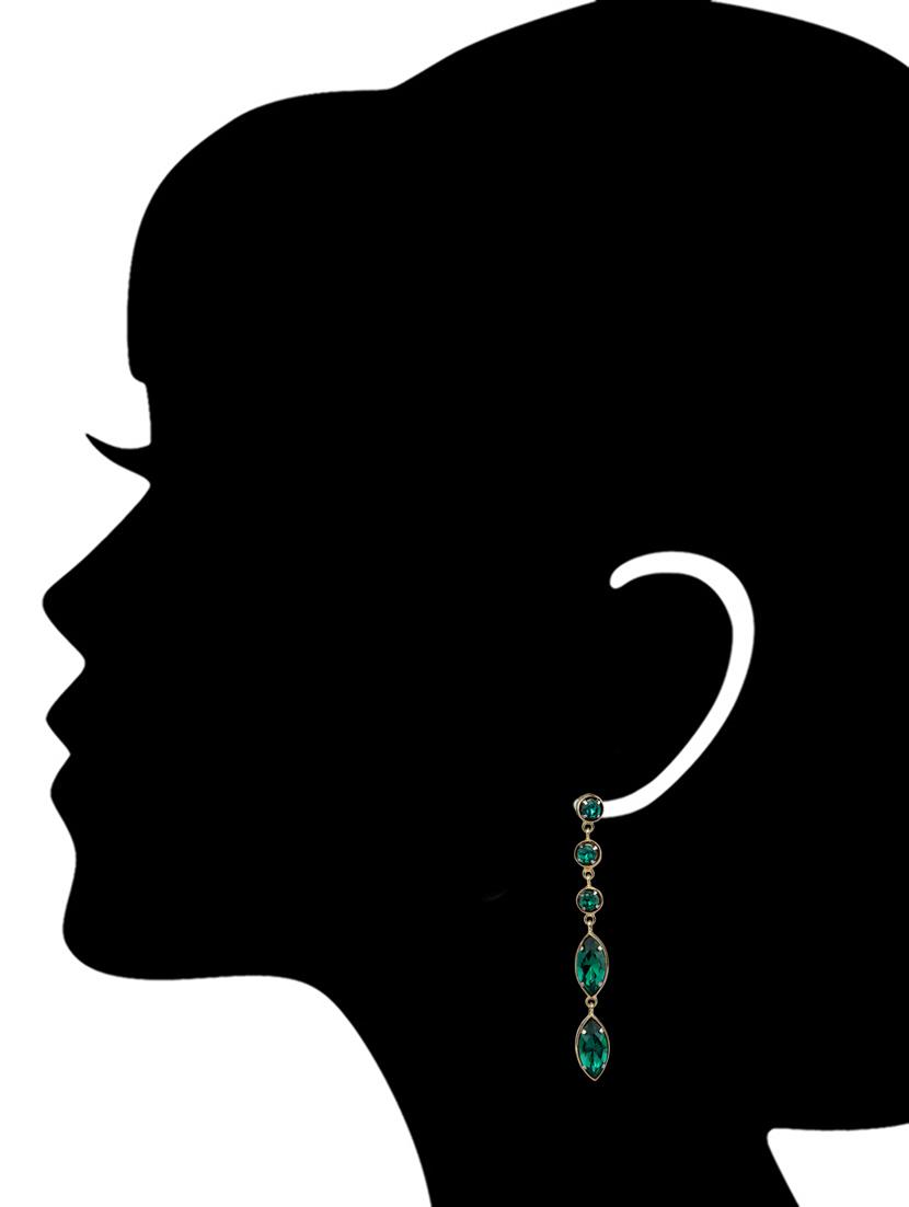 jade & jewels green gold plated drop earring - 13773954 - Zoom Image - 2