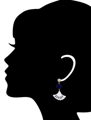 jade & jewels white silver drop earring - 13773958 - Standard Image - 2