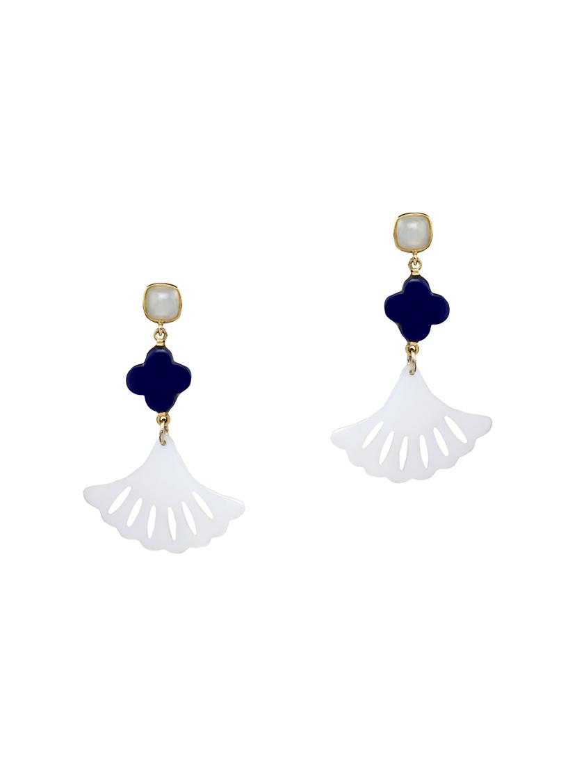 jade & jewels white silver drop earring - 13773958 - Zoom Image - 1
