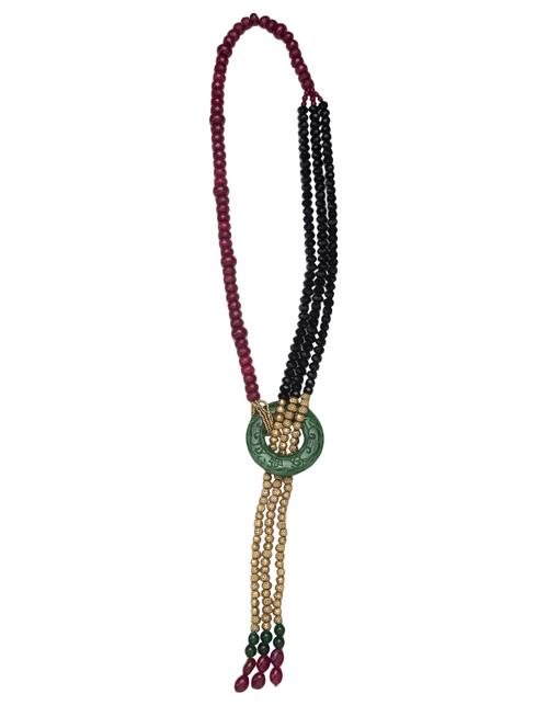 jade & jewels multi colored gold plated long necklace - 13773970 - Standard Image - 1