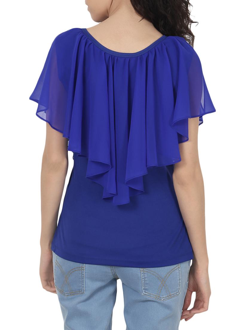 ruffle overlay pearl embellished top - 13774493 - Zoom Image - 3