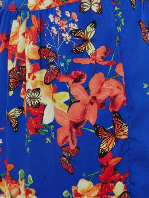 blue floral printed crepe maxi skirt - 13774699 - Standard Image - 4