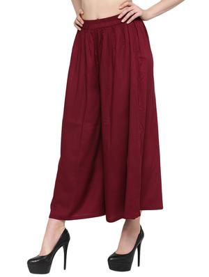 red rayon palazzos - 13778140 -  Standard Image - 1