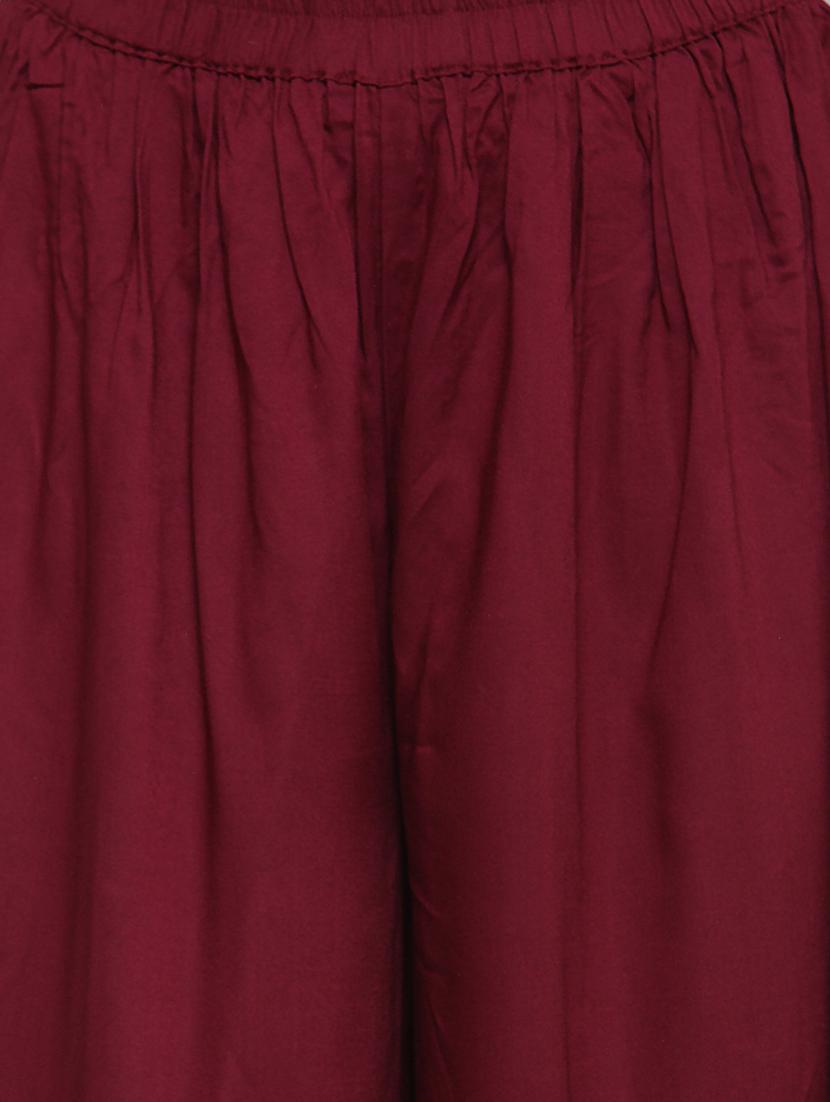 red rayon palazzos - 13778140 - Zoom Image - 4