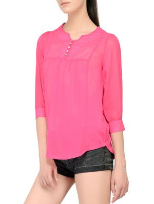 pink georgette regular top - 13788684 - Standard Image - 2