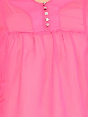 pink georgette regular top - 13788684 - Standard Image - 4