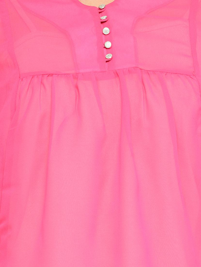 pink georgette regular top - 13788684 - Zoom Image - 4
