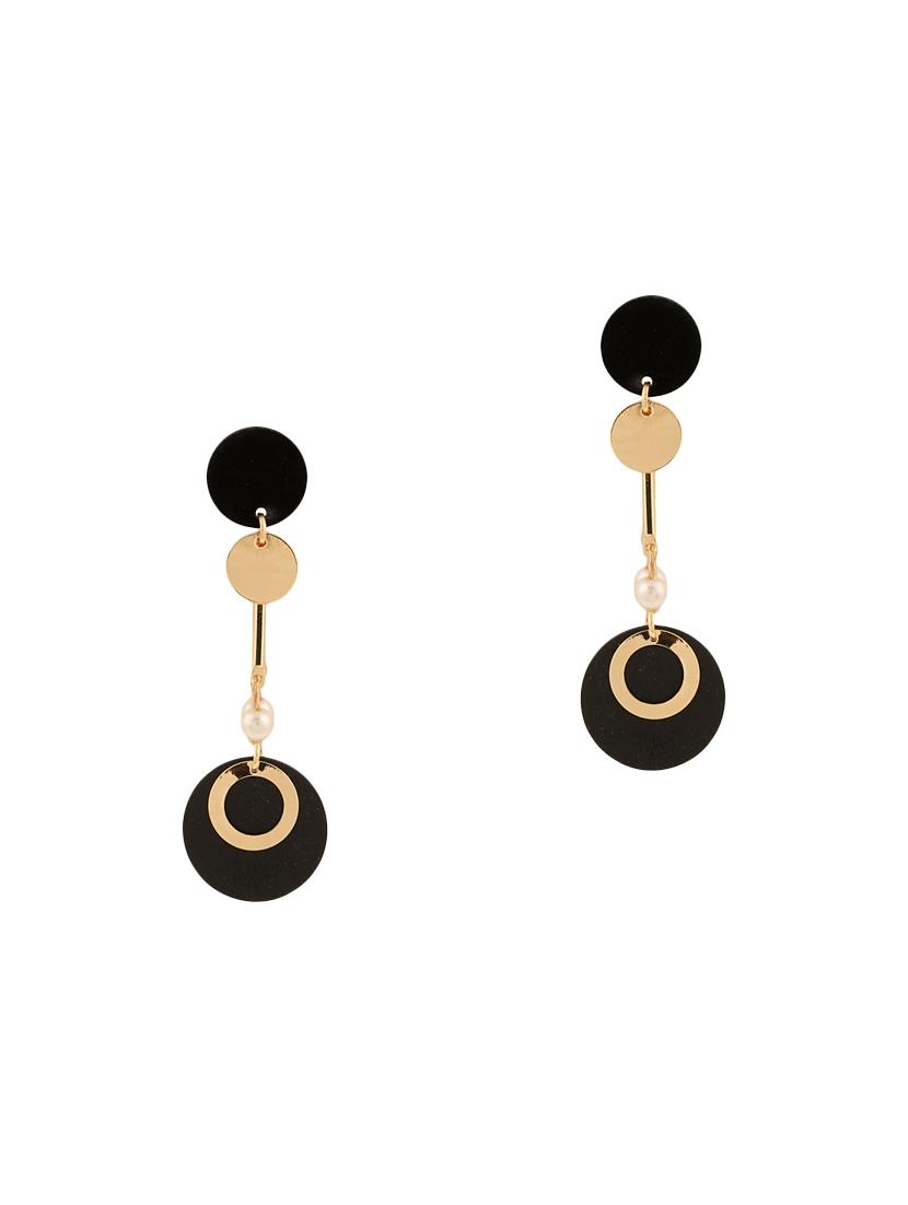 gold metal drop earrings - 13789394 - Zoom Image - 1
