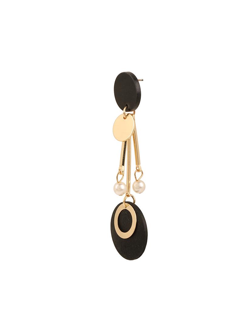 gold metal drop earrings - 13789394 - Zoom Image - 2