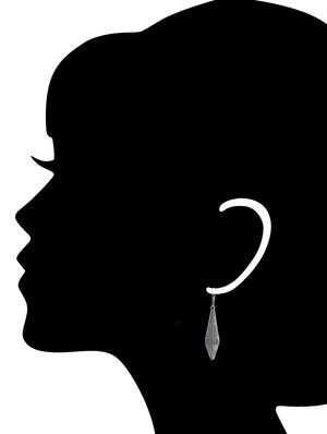 silver metal drop earrings - 13789446 - Standard Image - 3
