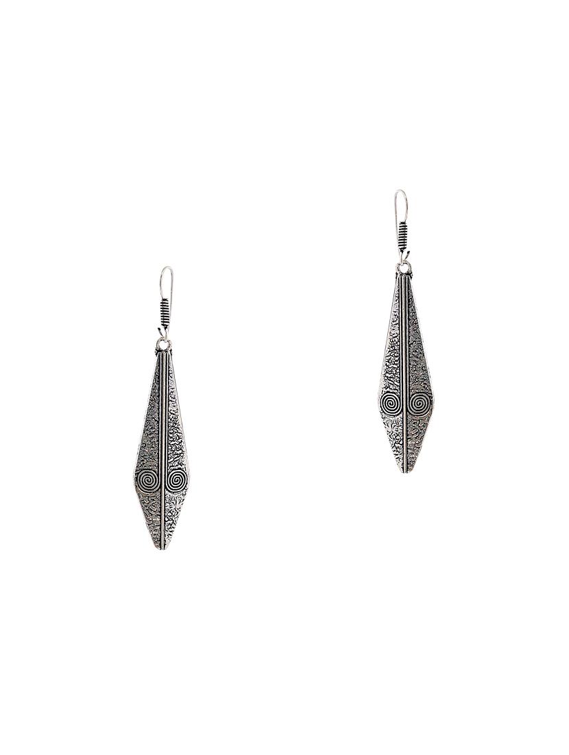 silver metal drop earrings - 13789446 - Zoom Image - 1