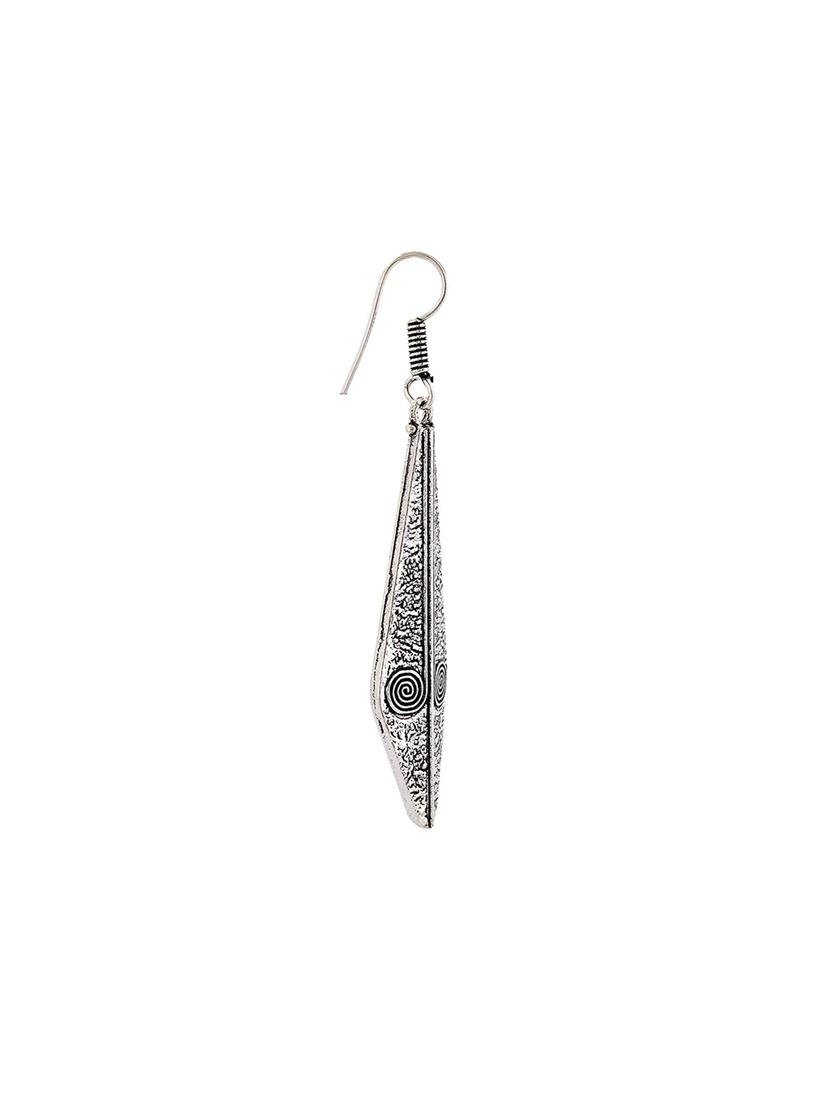 silver metal drop earrings - 13789446 - Zoom Image - 2