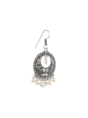 white metal chandballi earrings - 13789465 - Standard Image - 2