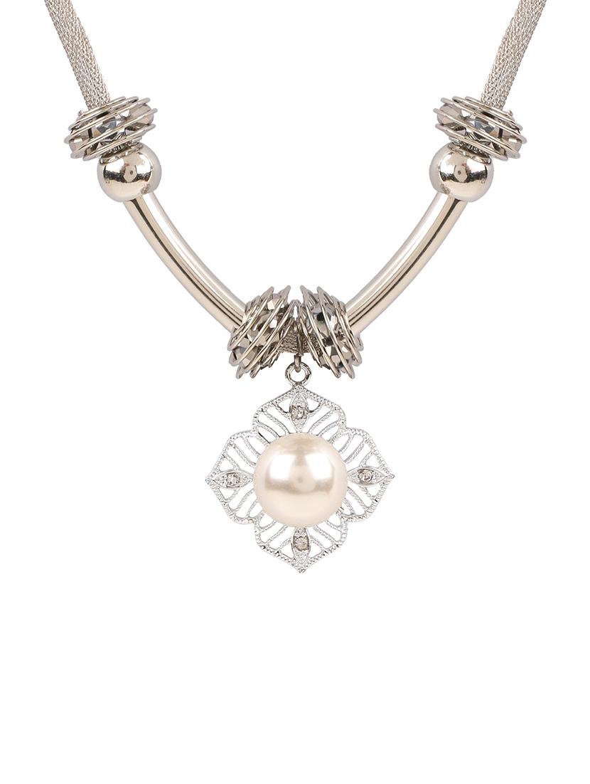 silver metal long necklace - 13789510 - Zoom Image - 1