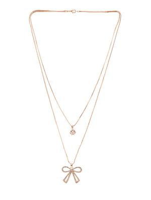 gold metal long necklace - 13789521 - Standard Image - 2