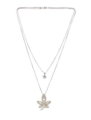 silver metal long necklace - 13789526 - Standard Image - 2