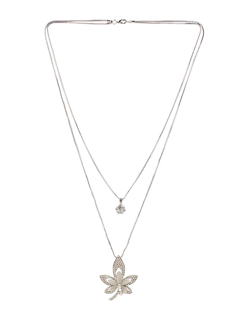 silver metal long necklace - 13789526 - Zoom Image - 2