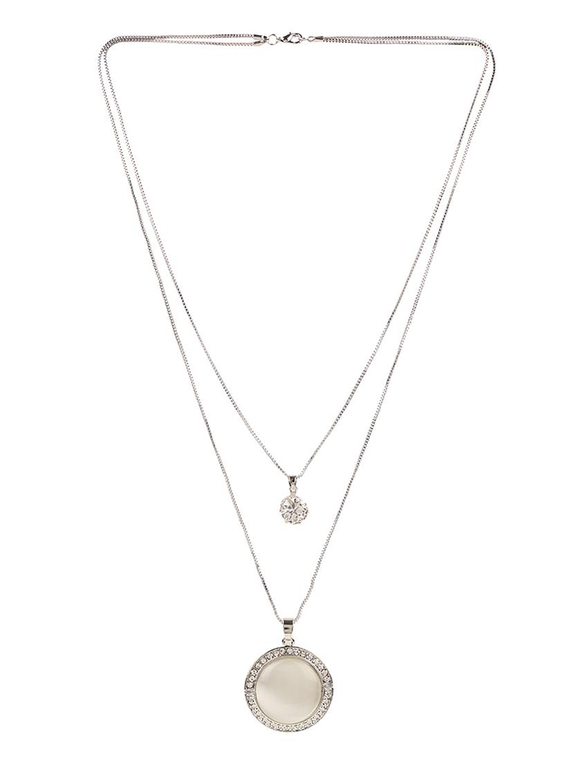 silver metal long necklace - 13789557 - Zoom Image - 1