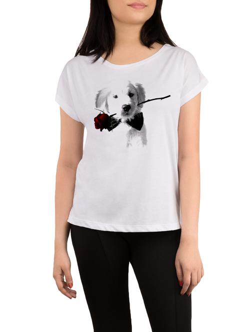 white printed regular tee - 13800501 - Standard Image - 1