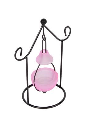 jewel fuel iron and glass lantern shape tealight candle holder showpiece - 13801956 - Standard Image - 3