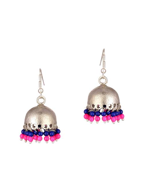 multi colored metal jhumka earrings - 13806276 - Standard Image - 1