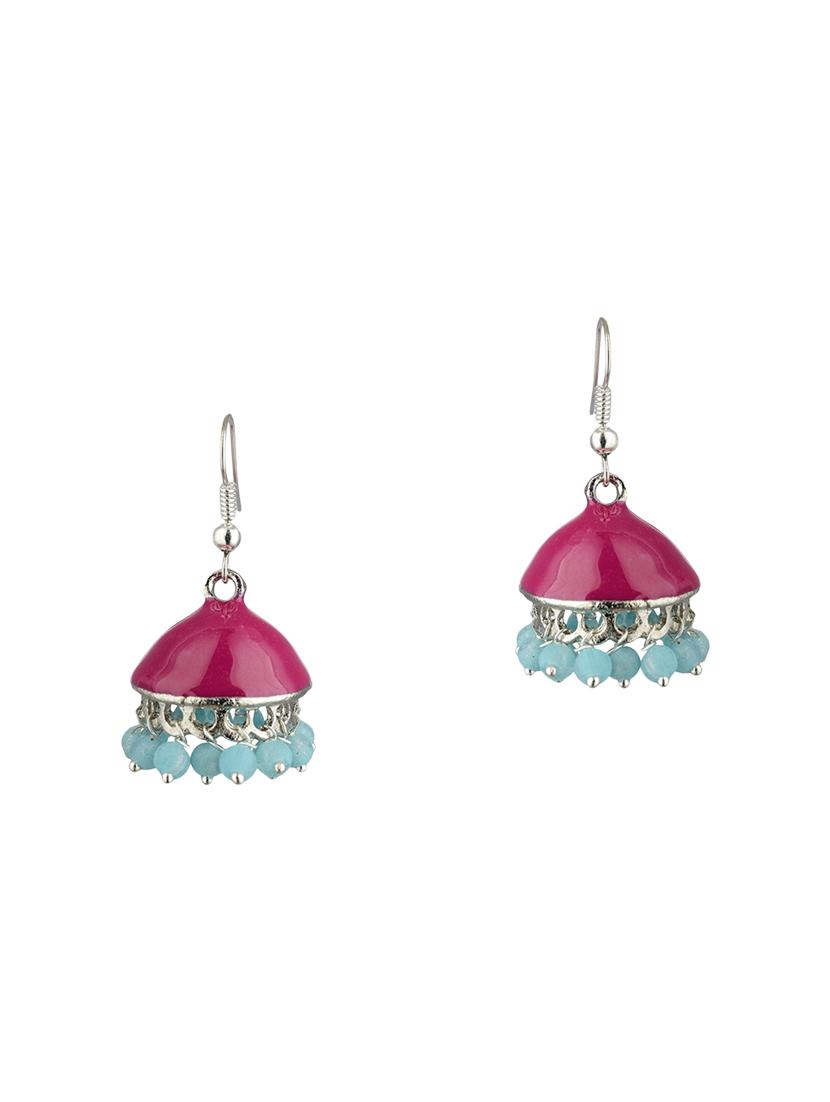 multi colored metal jhumka earrings - 13806453 - Zoom Image - 1