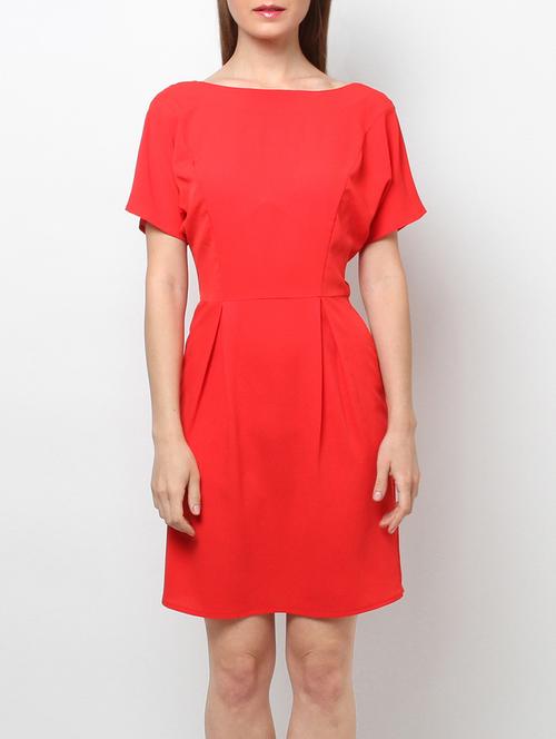 red poly crepe dress - 13809108 - Standard Image - 1