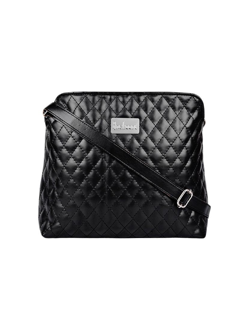 black leatherette  sling bag