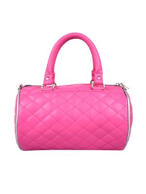 pink leatherette duffel handbag - 13809925 - Standard Image - 2