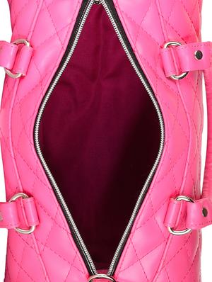 pink leatherette duffel handbag - 13809925 - Standard Image - 3