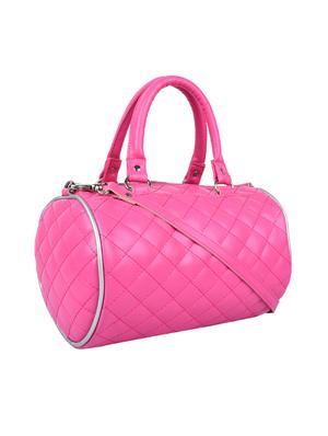pink leatherette duffel handbag - 13809925 - Standard Image - 4