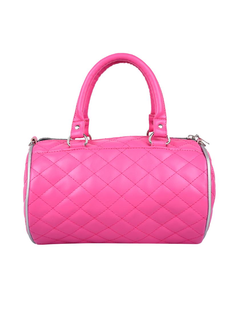 pink leatherette duffel handbag - 13809925 - Zoom Image - 2