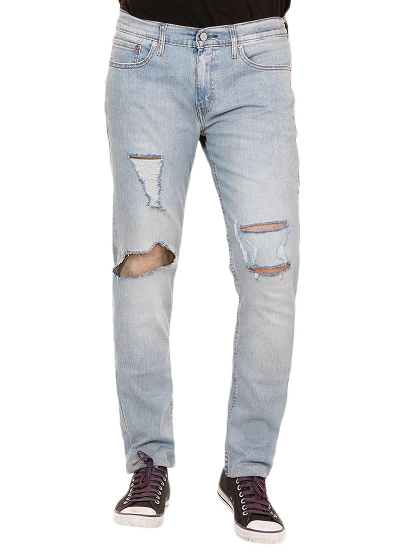 blue denim distressed jeans - 13810288 - Zoom Image - 1