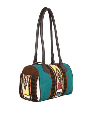 blue canvas duffel handbag - 13811347 - Standard Image - 4