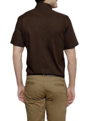 brown solid casual shirt - 13812796 - Standard Image - 2