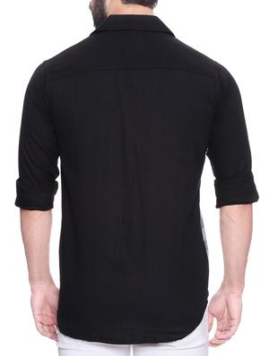 black cotton casual shirt - 13813994 - Standard Image - 3