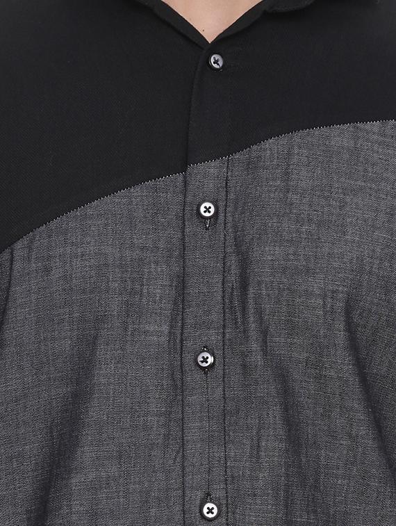 black cotton casual shirt - 13813994 - Zoom Image - 4