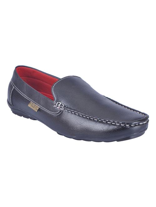 black leatherette slip on loafer - 13817085 - Standard Image - 1