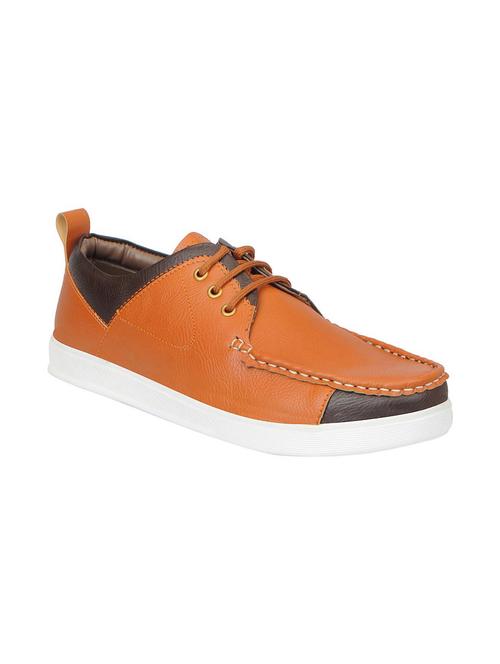 tan leatherette lace up shoe - 13817216 - Very Small Image - 1