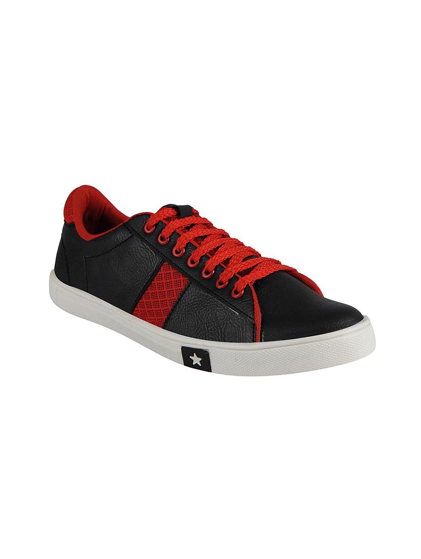 black leatherette lace up sneaker - 13817576 - Zoom Image - 1