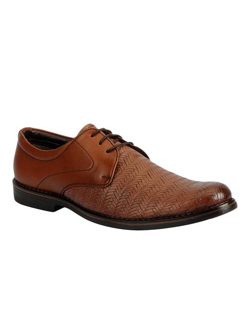 tan leatherette lace-up derby - 13817911 - Standard Image - 1