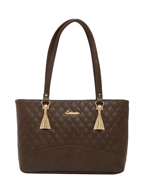 brown leatherette regular handbag - 13822293 - Standard Image - 1