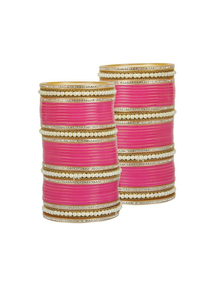 pink gold tone stone bangles - 13823753 - Zoom Image - 1