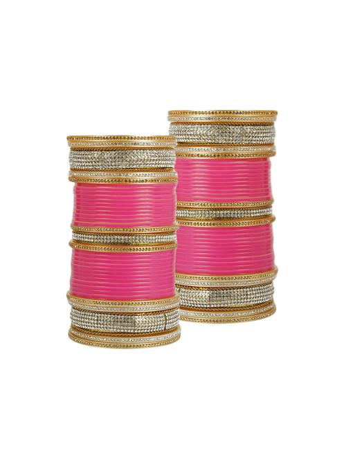 pink gold tone stone bangles - 13823756 - Standard Image - 1