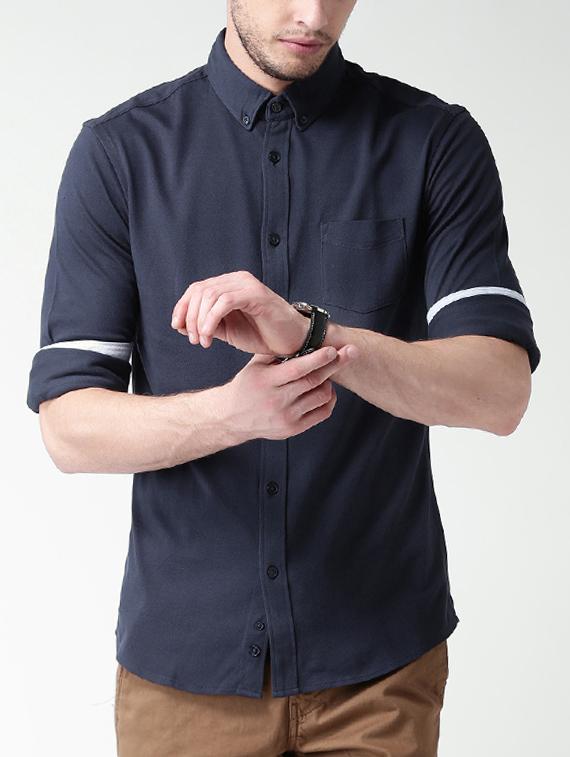 blue cotton casual shirt - 13826000 - Zoom Image - 1
