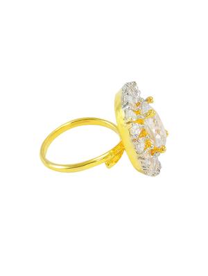 gold brass hand ring - 13830108 - Standard Image - 3